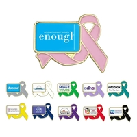 1" die struck metal awareness ribbon lapel pin in assorted colors... from ASI...