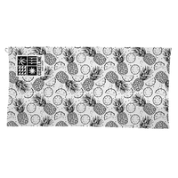 Terry beach towel with built-in drawstring bag