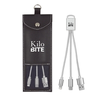 Square buddy charging kit with 3-in-1 braided connectors and a storage......