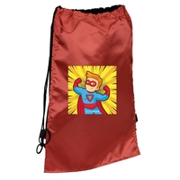 Super Hero Sport Draw String Back Pack With Cape-Full Color