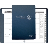 5.5" x 8.5" 14-month calendar, 50 sheets of paper, flexible wraparound......