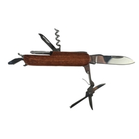 7-tool pocket knife with stainless steel implements and a wood handle.......