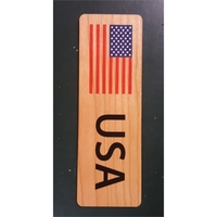 6" x 2" x .09" hardwood printed USA flag bookmark. Made... from ASI 92531...