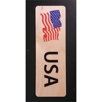 6" x 2" x .09" printed wooden bookmark with waving American... from ASI 92531...