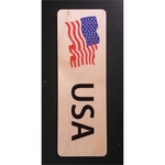 2" x 5.75" - Waving American Flag Hardwood Bookmarks
