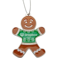 2.5" die cast zinc alloy gingerbread man-shaped hanging holiday ornament.......