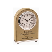 5 1/2" Leatherette Arch Desk Clock