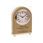 5 1/2" Leatherette Arch Desk Clock