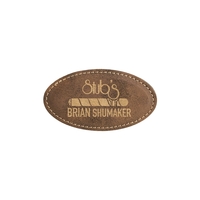 3 1/4" x 1 3/4" x 1/8" oval-shaped PU leatherette name... from ASI 74601 Calico