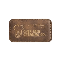 3 1/4" x 1 3/4" x 3/16" rectangular PU leather name... from ASI 74601 Calico