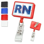 Rectangular Plastic Custom Badge Reels with Swivel Clip