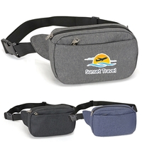 9" x 6" x 2.5" rounded polyester fanny pack with dual... from ASI 37980 Bagworld
