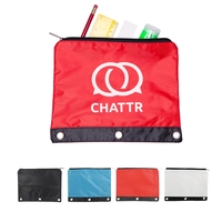 Essential school supplies in a sturdy 600 denier polyester zippered pouch......