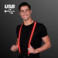 Rechargeable Red Light Up Suspenders: Blank Pricing... from ASI 34194...