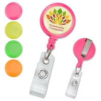 Economical neon-colored custom badge reels really stand out! Slide-type belt...