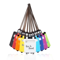 Mini carry-on luggage tags made of black plastic with a front... from ASI...