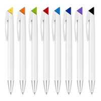 Colored Wedged Tip White Plastic Pen