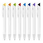 Colored Wedged Tip White Plastic Pen