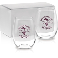 Set of two, 15 oz. stemless white wine glasses.... from ASI 71920 Moderne...
