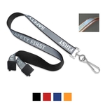 5/8" Polyester Lanyard Safety First with Breakaway (J-Hook)