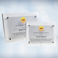 Color Imprinted Floating Acrylic White Wood Wall Plaque