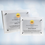 Color Imprinted Floating Acrylic White Wood Wall Plaque