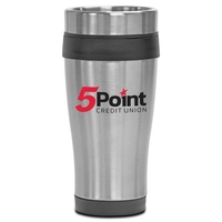 14-Ounce stainless steel Black City tumbler with double-walled insulation and...
