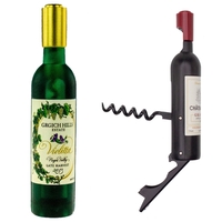Wine bottle shaped corkscrew and bottle opener with magnetic back.... from...