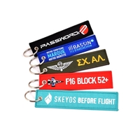Airline Travel Key Tag with twill fabric with custom embroidered logo... from...