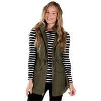 Women's cotton and polyester Bristol utility vest with zippered closure.......