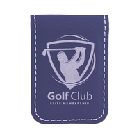 Blue & Silver Leatherette Money Clip