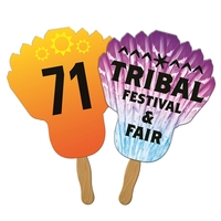 Feather shape auction fan with hidden wooden stick.... from ASI 67620 Lion...