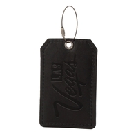 4 3/4" x 3" leather luggage tag with 11 Irish waxed... from ASI 88060...