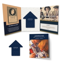 2.34" x 3.55" x .62" full-color promotional booklet with 3.75" acrylic......