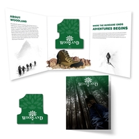 2.34" x 3.55" x .62" full-color promotional booklet with 3.75" acrylic......