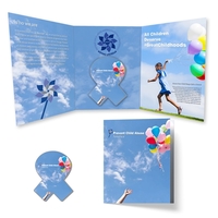 2.34" x 3.55" x .62" full-color promotional pamphlet with awareness...
