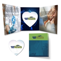 2.34" x 3.55" x .62" full-color promotional booklet with 3.75"...
