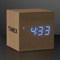 Blue LED Cube Alarm Clock With USB; Imprint and Blank Pricing... from ASI...