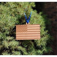 Ornament made of hardwood in the shape of the american flag.... from ASI...