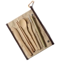 Reusable utensil set made of bamboo including a fork, spoon, knife,... from...