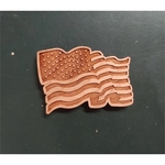 1.8" x 2.6" Waving American Flag Hardwood Magnets