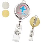 Logo Reel Custom Badge Reels with Belt Clip, metallic colors