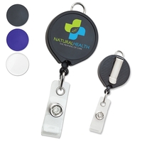 Custom badge reels feature an extra-large imprint area. Loop on top... from...