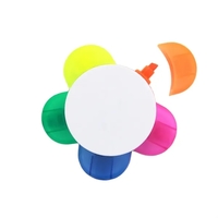 3.74" x 3.74" x .79" plastic flower-shaped highlighter with five colors.......