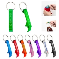 Aluminum double-sided bottle and flip top can opener keychain available in......
