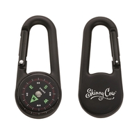 High-grade aluminum carabiner compass available in four colors with a...
