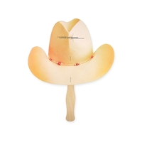 Cowboy Hat shaped full color sandwiched style hand fans.... from ASI 93520...