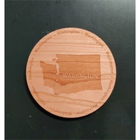 Coaster made of wood with the design of the state of... from ASI 92531 Unique...