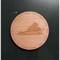 Coaster made of wood with the design of the state of... from ASI 92531 Unique...
