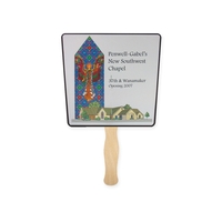 Tapered shaped full color sandwiched style hand fans.... from ASI 93520...